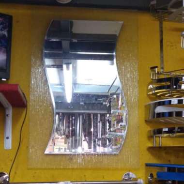 cermin kamar mandi model doubel S / cermin wastafel