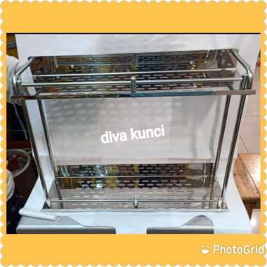 Rak sabun dan sampo stainles kotak 2 susun