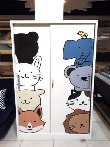lemari besi sleding lemari pakaian besi pintu 2