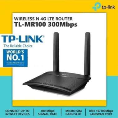 TPLINK TL-MR100 4G 300MBPS UNLOCK ALL OPERATOR ROUTER WIFI MODEM WIFI HITAM