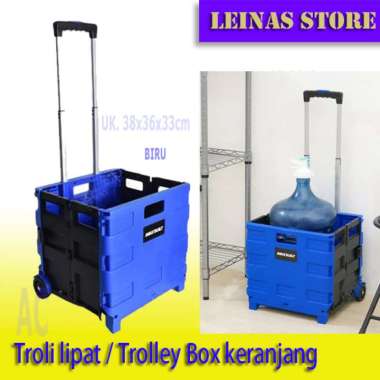 Troli Box Keranjang Lipat / Troli Galon / Troli Barang Lipat 25kg merah