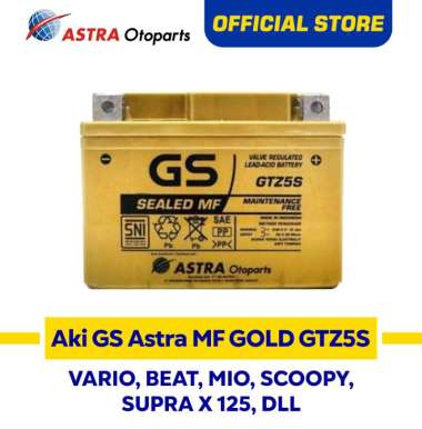 Aki GS ASTRA MF Gold GTZ-5S untuk Motor Honda Vario, Honda Beat, Honda Scoopy, Honda Revo, Honda Sup