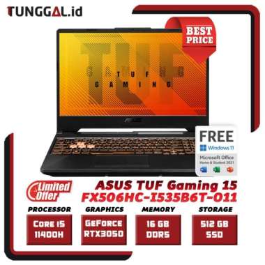 Asus TUF Gaming 15 FX506HC-I535B6T-O11 i5-11400H 8GB 512GB RTX3050