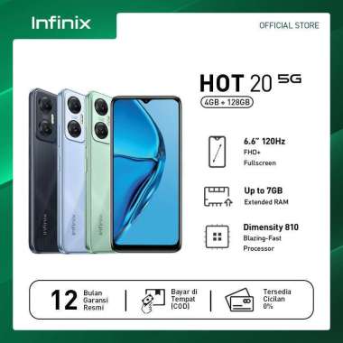 Infinix Hot 20 5G [4/128GB/Official Store] Blaster Green