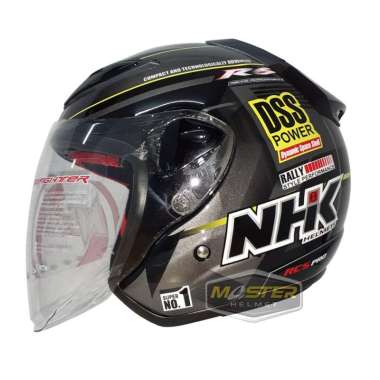 HELM NHK R6 RALLY 02 BLACK SILVER GLOSSY HALF FACE M