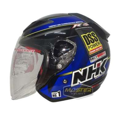 HELM NHK R6 RALLY 02 BLACK BLUE DOFF / GLOSSY HALF FACE XL BLACK BLUE