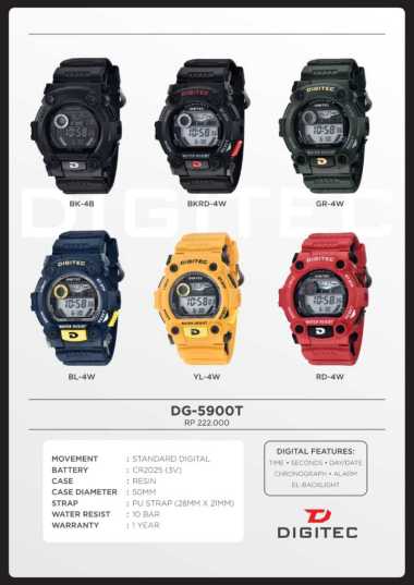 Jam Tangan Digitec DG-5900 DG5900 DG-5900T Original