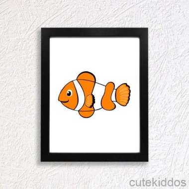 Poster Lucu Animal - Nemo - Pigura Hiasan Dinding Frame Hitam