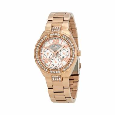 GUESS GW0111L3/5 Viva Crystal Pave Multifunction Jam Tangan Wanita Rose Gold White