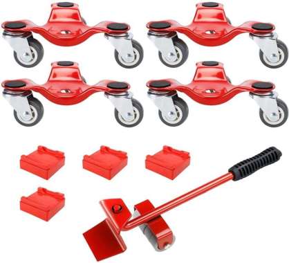 Alat Pemindah Furnitur Barang Berat Lemari 500KG Merah 9pcs Tools