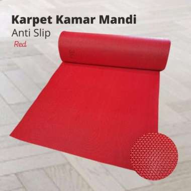 Keset Karpet PVC Anti Slip Meteran - Jaring - S MAT RED