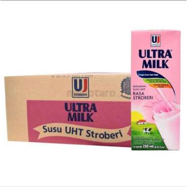 Susu Ultra Milk 125 ML 1 Karton isi @40x125 ML Strawberi