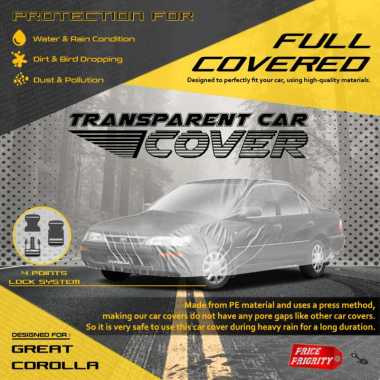 Body Cover Sarung Mobil Plastik GREAT COROLLA Tebal Anti Air WATERPROOF