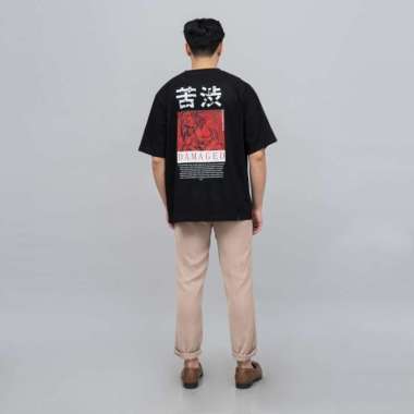Houseofcuff Kaos Oversized T-shirt Pria Unisex Tebal Hitam Damaged XXL