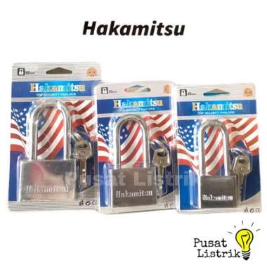 Gembok Putih Stainless 40mm 50mm 60mm Leher Pendek Panjang Hakamitsu 60mm panjang