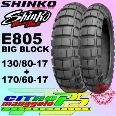 Ban Big Block 130/80 + 170/60-17 Shinko E805 Style Scrambler
