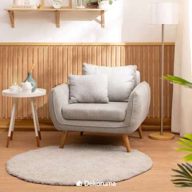 Dekoruma HIKI Sofa Tamu Minimalis 1 Dudukan Kain / Sofa Single Seater Kain - Abu
