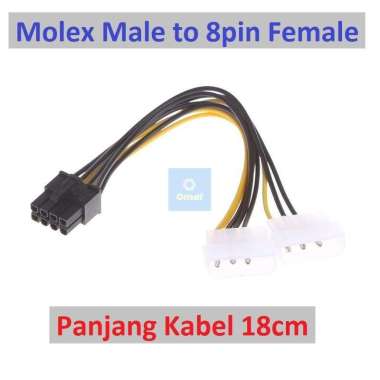 Kabel Power VGA Adapter Converter 2 Molex to 8Pin 8 Pin PCIE