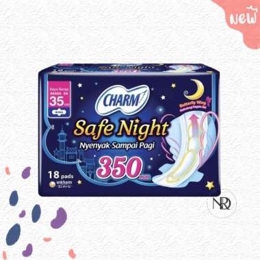 Charm Pembalut Safe Night Wing 35 cm [18 Pads]