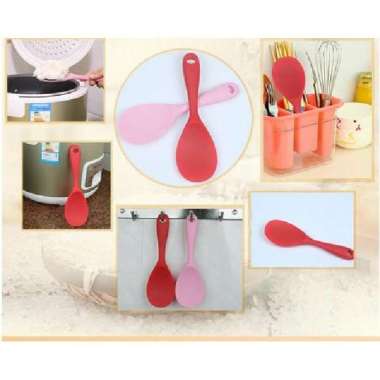 Centong Nasi Silikon Sendok Nasi Silicone Tahan Panas Hitam