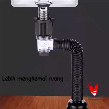 Selang Plus Penutup Washtafel Afur dan Sifon Wastafel Bak Cuci Piring - 102 TERBAIK Multicolor
