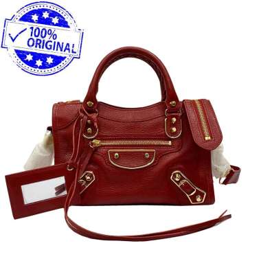 NEW Balenciaga Mini Metallic Edge Red Crossbody Bag GHW
