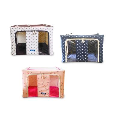 GOTO HARDWARE Resli Storage Box 66L Double Zipper Frame Baja Large Besar Multifungsi - biru