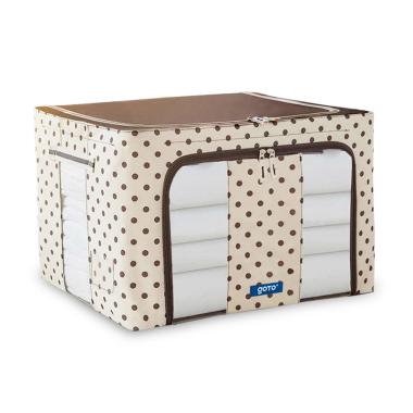 GOTO HARDWARE Resli Storage Box 66L Double Zipper Frame Baja Large Besar Multifungsi - cream