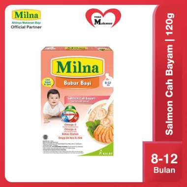 Promo Harga Milna Bubur Bayi 8 Salmon Cah Bayam 120 gr - Blibli