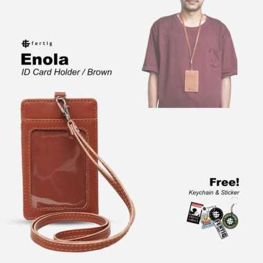 Fertig ID Card Holder - Lanyard - ID Card - Dompet Kartu - Enola Brown