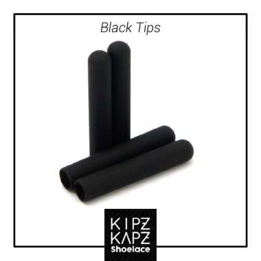 KipzKapz Shoelace Tips / Aglets / Tipping / Ujung Tali Sepatu [3.3mm] M Black Hitam