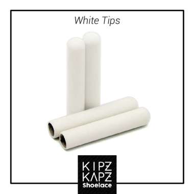 KipzKapz Shoelace Tips / Aglets / Tipping / Ujung Tali Sepatu [3.3mm] M white