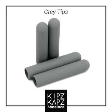KipzKapz Shoelace Tips / Aglets / Tipping / Ujung Tali Sepatu [3.3mm] M grey
