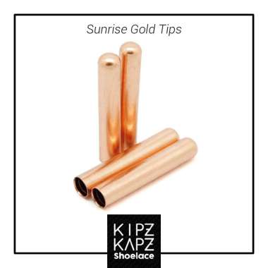 KipzKapz Shoelace Tips / Aglets / Tipping / Ujung Tali Sepatu [3.3mm] M Sunrise Gold