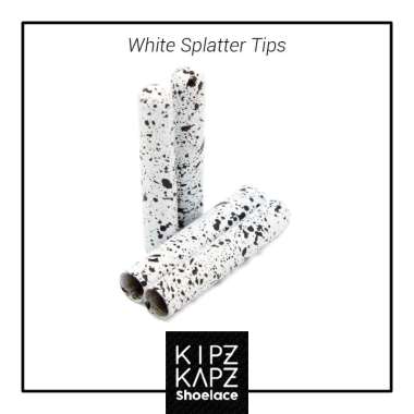 KipzKapz Shoelace Tips / Aglets / Tipping / Ujung Tali Sepatu [3.3mm] M white black splatter