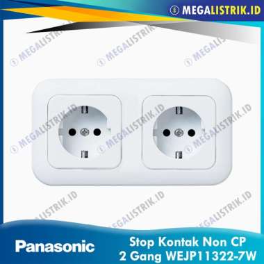 Panasonic Stop Kontak 2 Gang Non CP Putih WEJP11322-7 / Double Socket Outlet Inbow IB Wide Series Wh