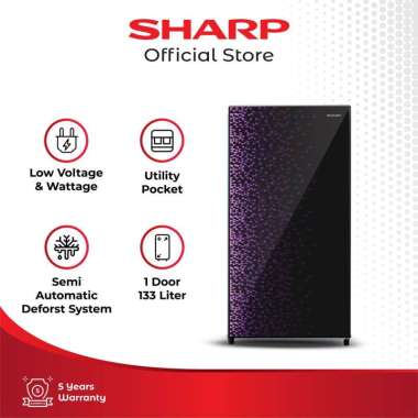 SHARP SJ-X165MG GB/GR Kulkas 1 Pintu Shine Magneglas Series [133 L] Blue