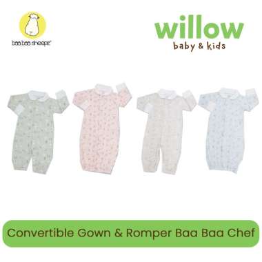 Romper Bayi - Baa Baa Sheepz X Tiffany Convertible Gown & Romper Chef 12M Blue