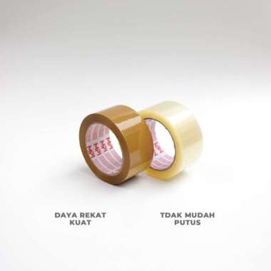 Lakban Bening - Lakban Cokelat 48 mm x 100 Yard MPI 1 Dus isi 72 Roll putih