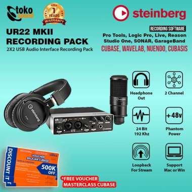 Steinberg UR22 MK2 Recording Pack Paket Recording 2in/2out Soundcard
