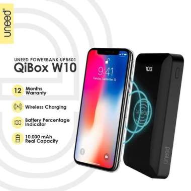 UNEED QiBox W10 Wireless Powerbank 10000mAh Real Capacity Charger