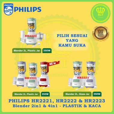 PHILIPS HR2221 HR2222 HR2223 Blender 2in1 4in1 Kaca Plastik HR2223 HIJAU