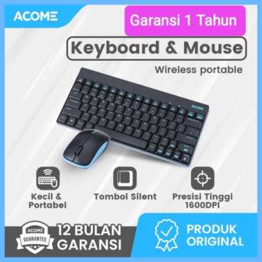 ACOME Keyboard Wireless Bluetooth Plus Mouse Portable AKM2000