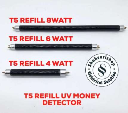 LAMPU T5 REFILL 4W 6w 8W 64 6 8 WATT BLB ULTRAVIOLET UV MONEY DETECTOR 8 WATT