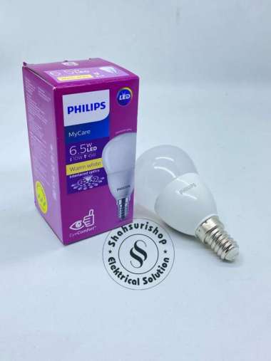 PHILIPS LED BULB 6,5 WATT E14 LAMPU HIAS KAKI KECIL