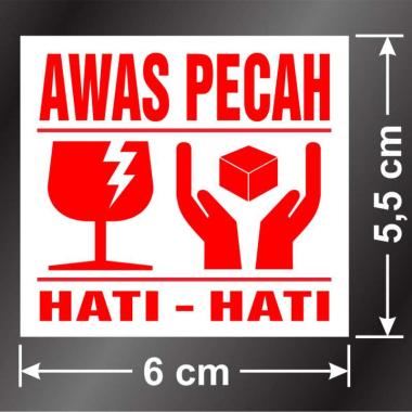 Derrick Charlton Fragile Handle with Care Awas Pecah Hati Hati Sticker [6 x 5.5 cm/ 100 Pcs/ Pack] P