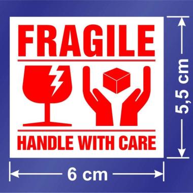 Derrick Charlton Fragile Handle with Care Awas Pecah Hati Hati Sticker [6 x 5.5 cm/ 100 Pcs/ Pack] P