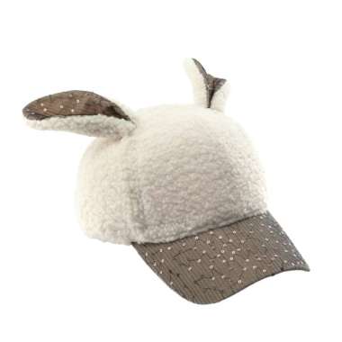 Baseball cap : RABBIT CAP - Topi baseball topi pria topi wanita topi kelinci topi bunny WHITE