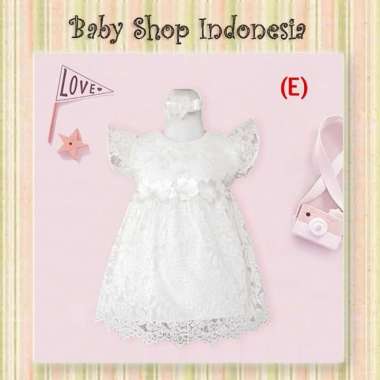 Dress Bayi Tutu Dress Baptis Bayi Baju Baptis Bayi Dress Bayi Putih Huruf E sz M