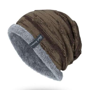 Topi kupluk RAINER - Topi musim dingin winter cap topi beanie caps topi pria One Size KHAKI